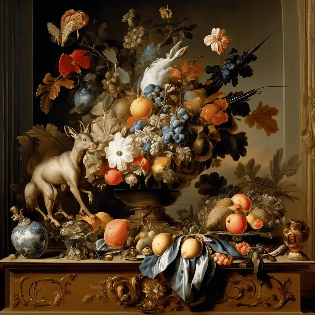 A pair of hunting trophy scenes – Jean-Baptiste Oudry