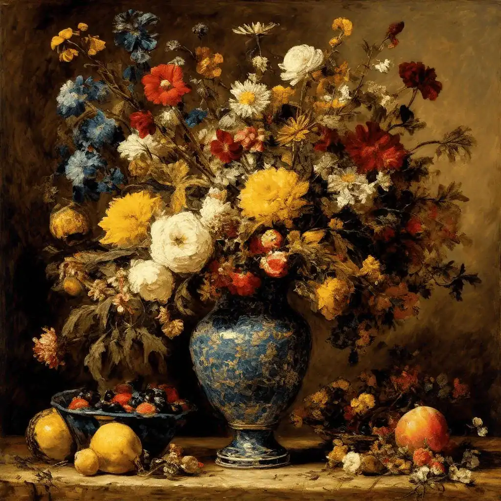 Flowers in a Vase – Adolphe Joseph Thomas Monticelli